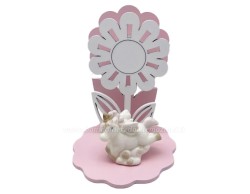 Bomboniera Prima Comunione Mariella Martini unicorno fiore rosa con led