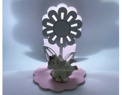 Bomboniera Prima Comunione Mariella Martini unicorno fiore rosa con led su Bomboniere Dolci Emozioni