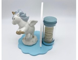 Bomboniera Prima Comunione Mariella Martini profumatore unicorno azzurro su Bomboniere Dolci Emozioni