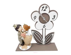 Bomboniera Matrimonio Mariella Martini orologio fiore con sposi