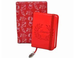 Bomboniera Laurea Tabor agendina blocco note appunti con ciondolo gufo