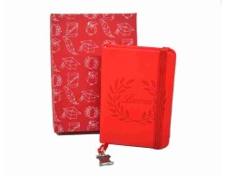 Bomboniera Laurea Tabor agendina blocco note appunti con ciondolo pergamena