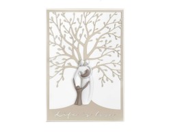 QUADRO ALBERO LOVE FAMIGLIA STILIZZATO NOCCIOLA