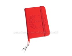 Bomboniera Laurea Tabor agendina blocco note appunti con ciondolo compasso