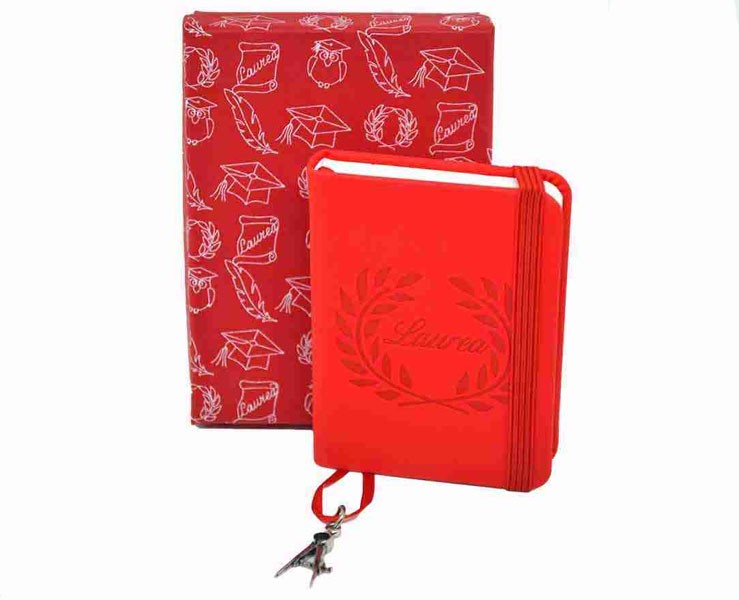 Bomboniera Laurea Tabor agendina blocco note appunti con ciondolo compasso su Bomboniere Dolci Emozioni