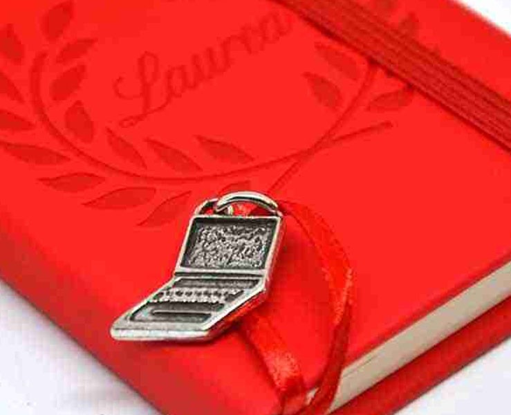 Bomboniera Laurea Tabor agendina blocco note appunti con ciondolo computer su Bomboniere Dolci Emozioni