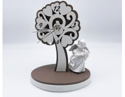 Bomboniera Prima Comunione Mariella Martini orologio albero della vita con angioletto con arpa