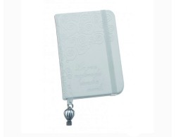 Bomboniera Battesimo Tabor agendina blocco note appunti con ciondolo mongolfiera