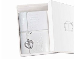 Bomboniera Battesimo Tabor agendina blocco note con ciondolo cuore