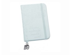 Bomboniera Nozze d'oro Tabor agendina blocco note appunti con  ciondolo 50