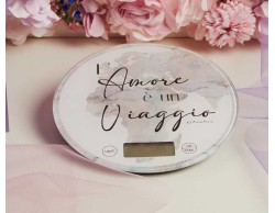 Bomboniera Matrimonio Claraluna 2026 Bilancia Digitale Rotonda Decoro Mondo Viaggio