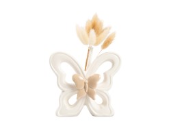 Bomboniera harmony PROFUMATORE PORCELLANA BIANCA CON FARFALLA PICCOLA TORTORA