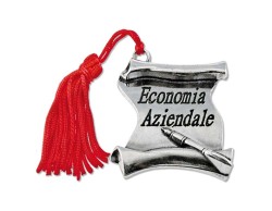 Bomboniera Laurea pergamena Economia Aziendale con Nappina Rossa