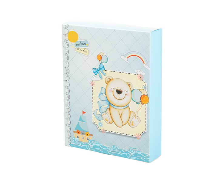 Bomboniera Harmony PORTA FOTO LEGNO SPESSORATO BOY CON ORSETTO CON BOX E FAZZOLETTO su Bomboniere Dolci Emozioni