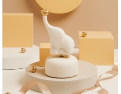 Bomboniera matrimonio Claraluna Carillon Elefantino Bianco con Cuore Oro