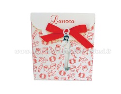 Bomboniera Laurea Infermieristica donna - Ciondolo in bagno argento Smaltato con Scatola