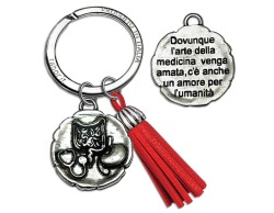 Bomboniera laurea gastroenterologia portachiavi con scatola