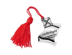 Bomboniera Laurea pergamena con tocco Radiologia con Nappina Rossa