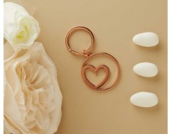 Portachiavi Grande Cuore Oro Rosa