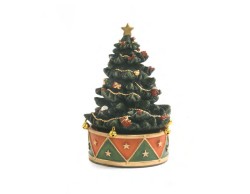 Albero di Natale in Resina con Campanelle e Carillon  Altezza 17,5 cm