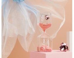 Bomboniera claraluna clessidra grande rosa con cuore