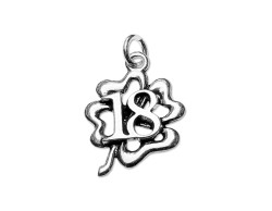 Ciondolo Anni Diciotto Quadrifoglio stilizzato