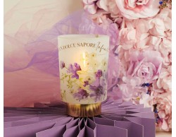 Bomboniera Matrimonio Claraluna 2026 Lampada LED Claraluna con Decoro Floreale Lilla  Luce Atmosferica