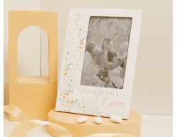 BOMBONIERA MATRIMONIO CLARALUNA PORTAFOTO DECORO FLOREALE ROSA