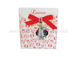 Bomboniera Laurea agraria uomo - Ciondolo in bagno argento Smaltato con Scatola