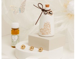 BOMBONIERA MATRIMONIO CLARALUNA OLIERA PICCOLA DECORO CUORE CON OLIO 100ML