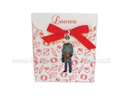 Bomboniera concorso Guardia di Finanza uomo - Ciondolo in bagno argento Smaltato con Scatola