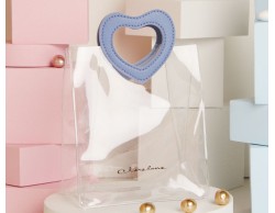 Bomboniera Claraluna scatolina angioletto azzurro con candela e con scritta personalizzabile su Bomboniere Dolci Emozioni