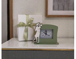 Bomboniera Matrimonio Orologio da Tavolo Sposini in Legno