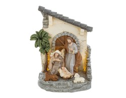 Presepe in Resina con LED 13,5x9xh.17,5 cm
