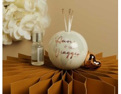 Bomboniera Claraluna 2026 Diffusore Globo Piccolo con Cuore Oro Rosa