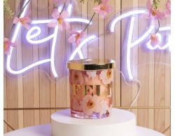 Bomboniera Matrimonio Battesimo Comunione Cresima Claraluna  candela felicità  rosa grande