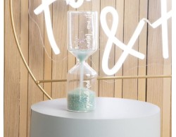 Bomboniera Comunione Battesimo Cresima Claraluna clessidra con sabbia azzurra piccola