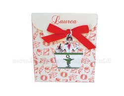 Bomboniera Laurea Farmacia donna - Ciondolo in bagno argento Smaltato con Scatola