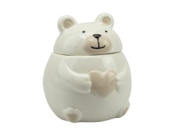 Bomboniera Prima comunione Harmony portacandela orso porcellana con candela profumata