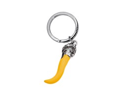 Portachiavi Corno dea bendata smaltato giallo