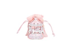 Harmony SCATOLINA PORTA CONFETTI GIOSTRINA ROSA CON SACCHETTO