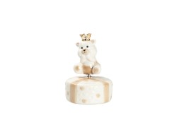 Bomboniera harmony CARILLON ORSETTO TORTORA CON CORONA PORCELLANA CON BOX E SACCHETTO