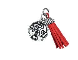 Bomboniera Laurea Biologia ciondolo biologia nappa rossa in bagno argento con sacchetto opzionale