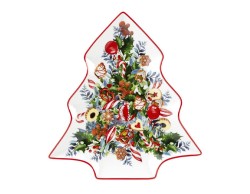 Vassoio Albero Natalizio in Porcellana 30x27,5 cm - Eleganza Festiva