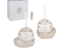 Bomboniera Diffusore Ambiente LED in Ceramica Mani Gold assortito 2 pezzi Etiemme