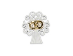 Applicazione albero bianco con fedi oro
