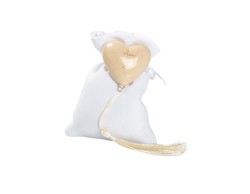 Harmony COMUNIONE MAGNETE CUORE TORTORA CON TASSEL CON 2 FRASI ASSORTITE CON SACCHETTO su Bomboniere Dolci Emozioni
