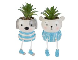 Bomboniera le stelle Piantina Animali in Porcellana Celeste con Gambe Pendenti e Shopper