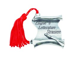 Bomboniera Laurea pergamena Lingue e Letterature Straniere con Nappina Rossa