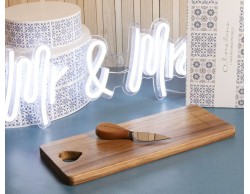 Bomboniera Matrimonio Claraluna tagliere acacia grande più coltellino